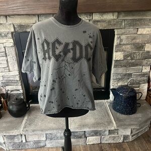 AC/DC Gray Crop Top